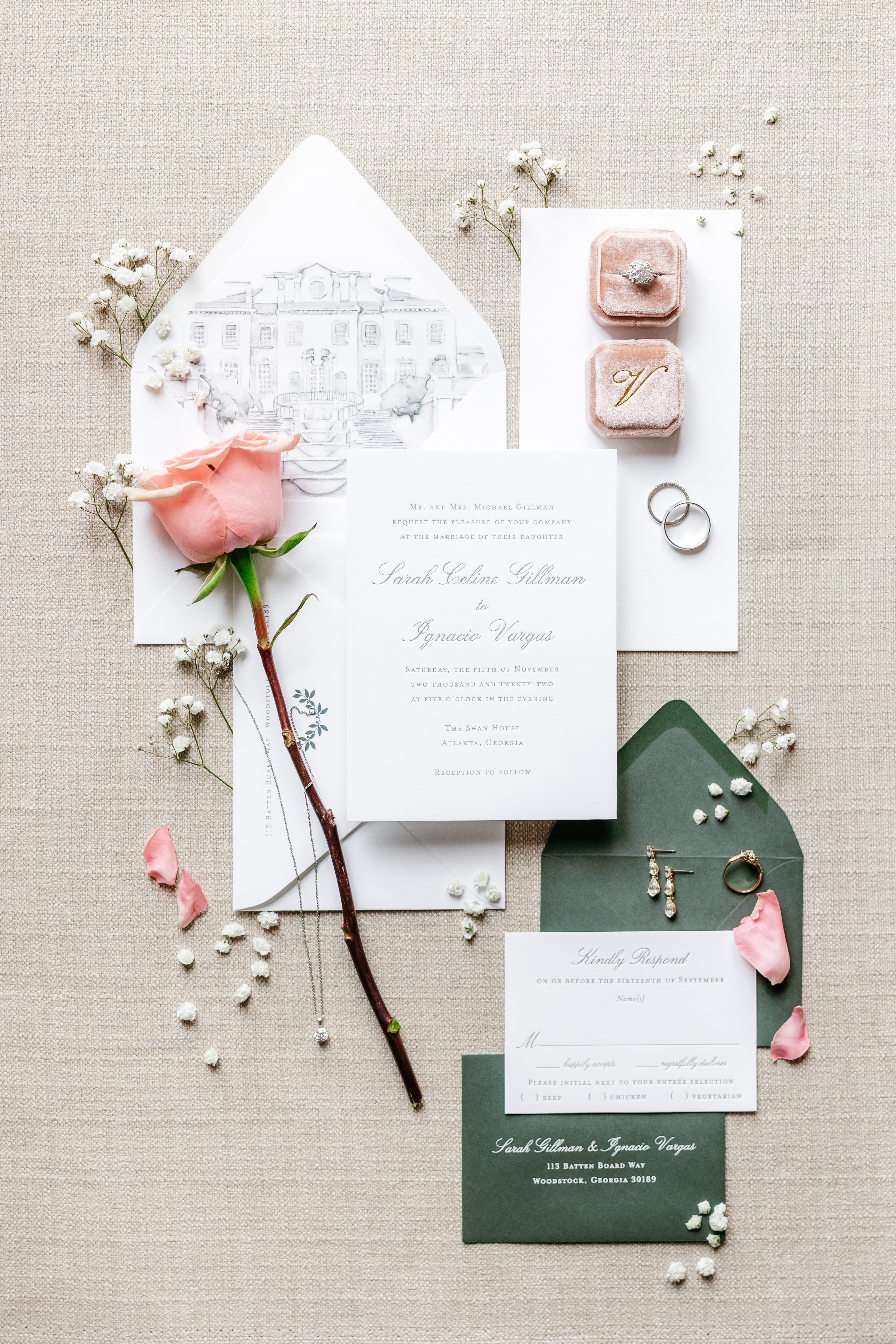 Wedding ceremony at the Swan House Atlanta