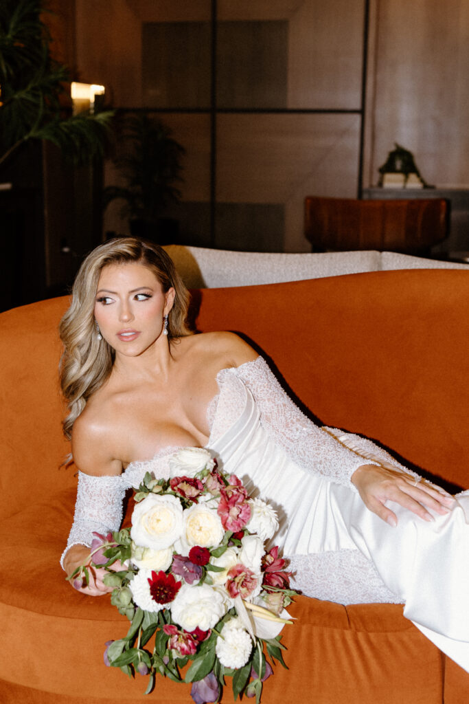 Reception florals at Thompson Atlanta Buckhead wedding
