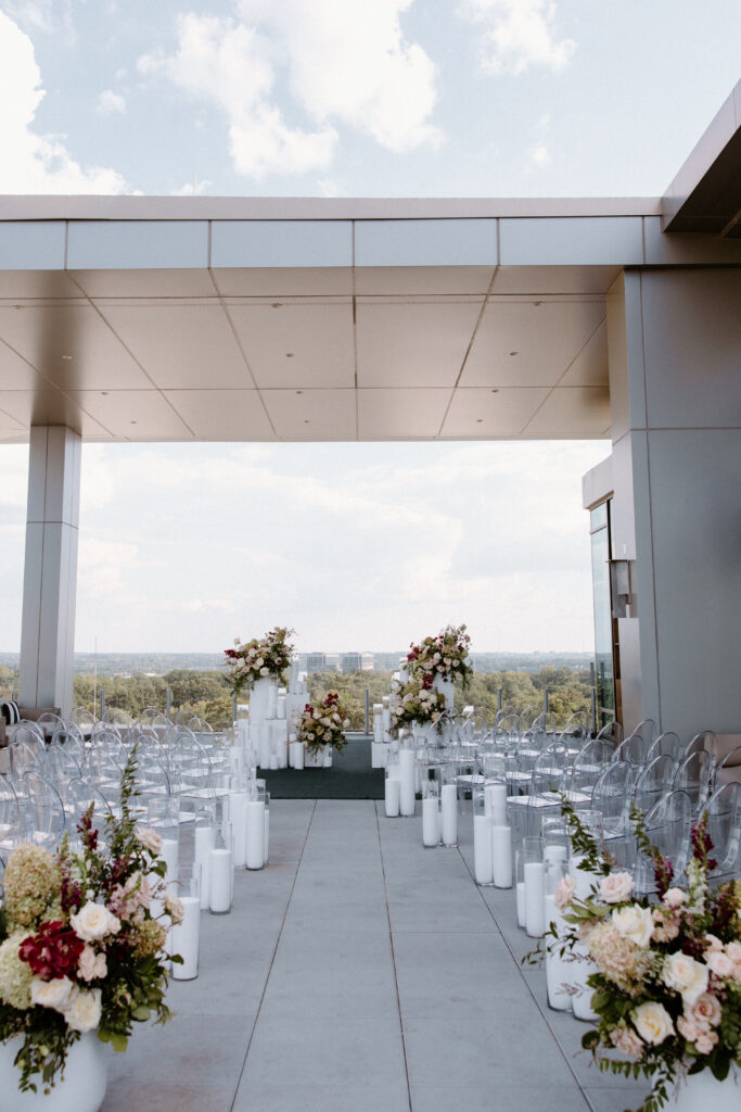 Ceremony design at Thompson Atlanta Buckhead wedding