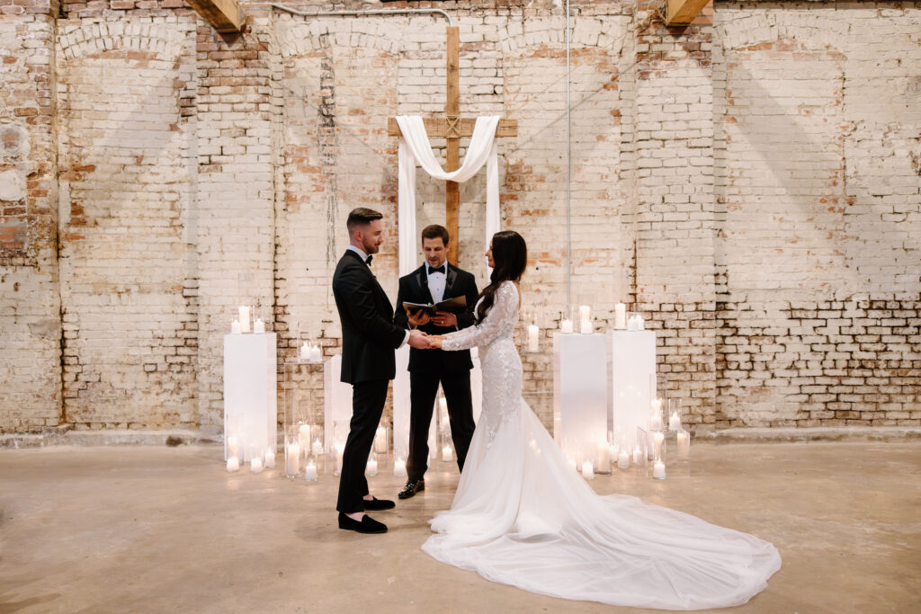 Wedding ceremony at Guardian Works Atlanta
