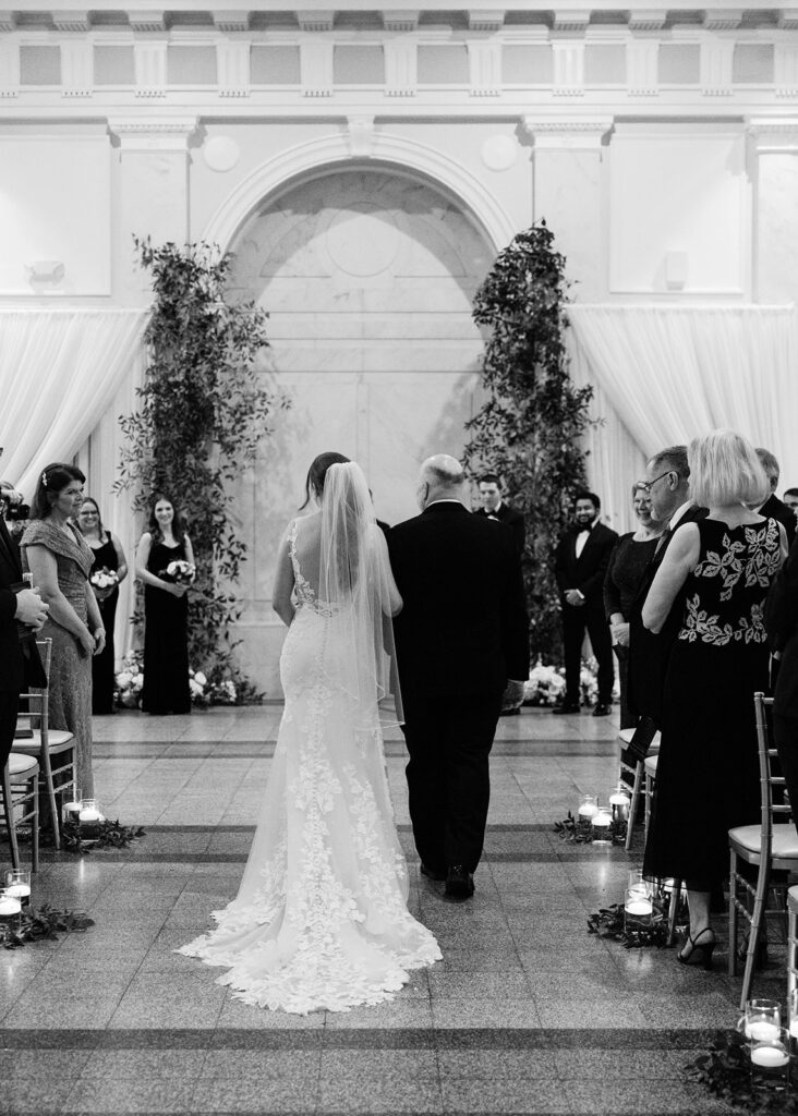 Greenery decor at Historic DeKalb Courthouse wedding
