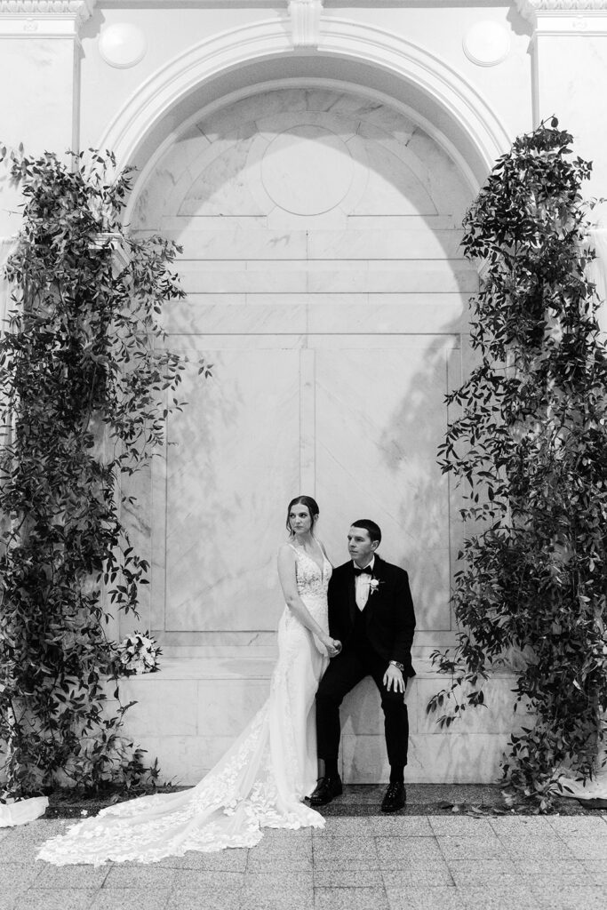 Greenery decor at Historic DeKalb Courthouse wedding
