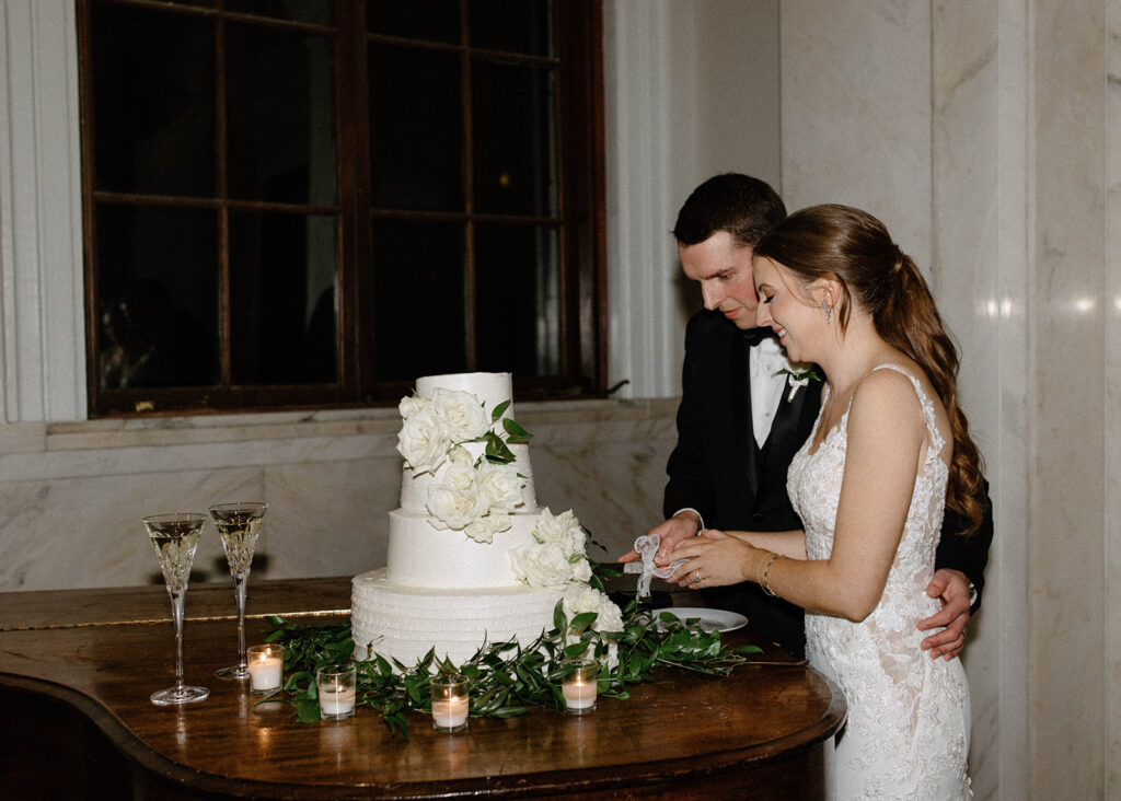 Greenery decor at Historic DeKalb Courthouse wedding
