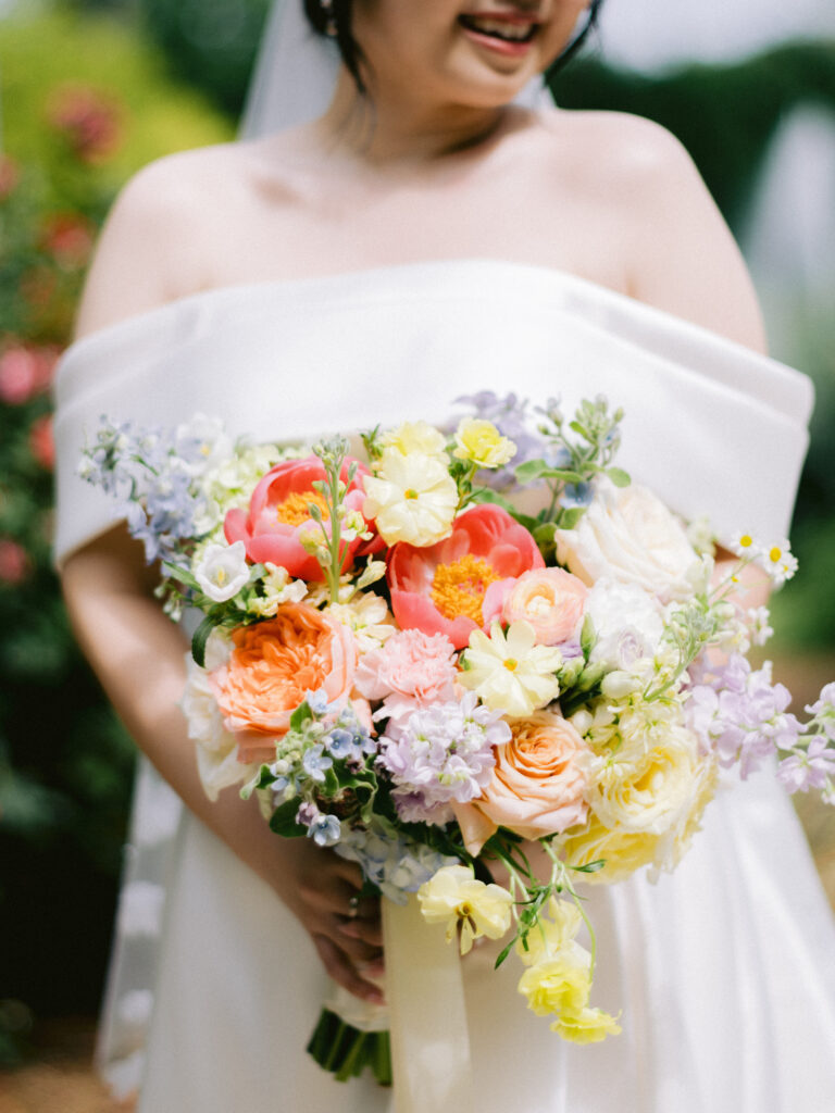 Bridgerton inspired florals at Little River Farms wedding
