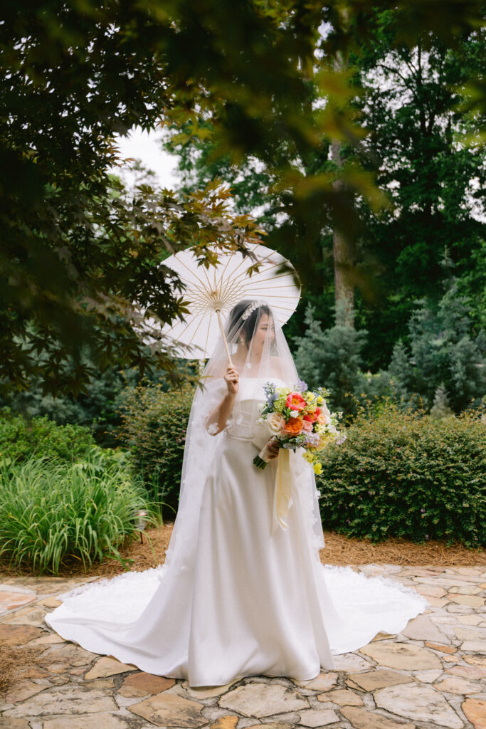 Garden wedding ceremony at Little River Farms
