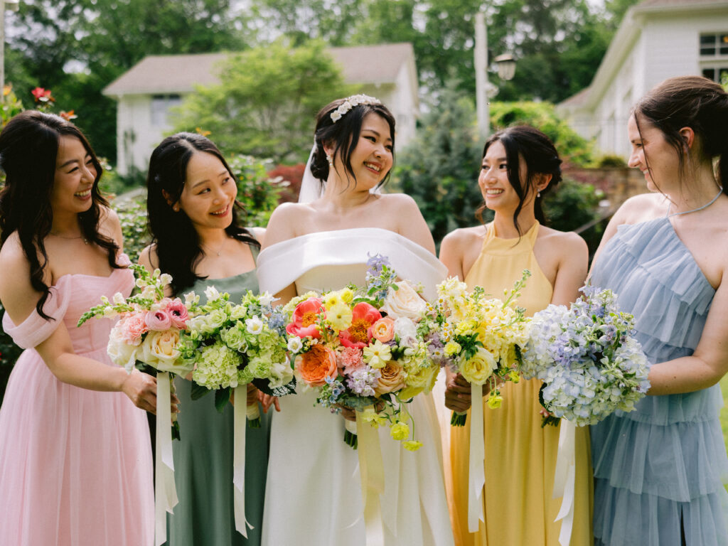 Bridgerton inspired florals at Little River Farms wedding
