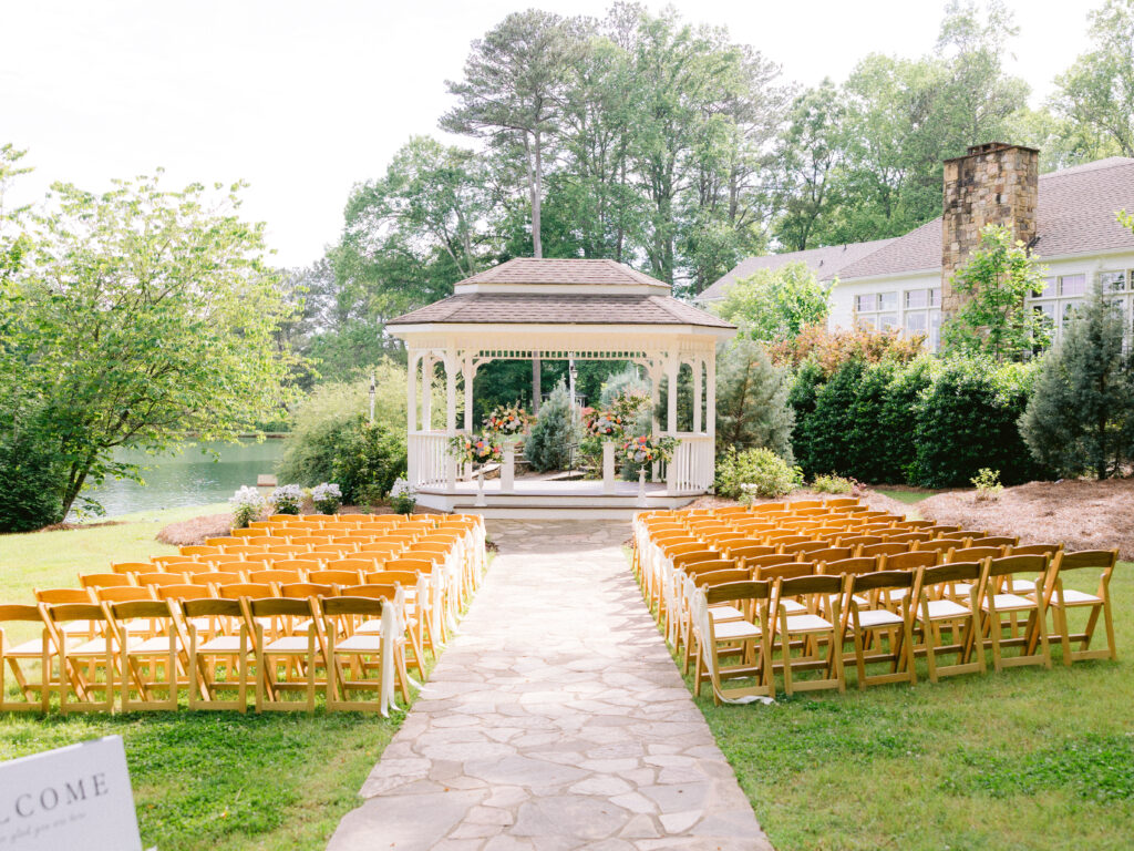 Garden wedding ceremony at Little River Farms
