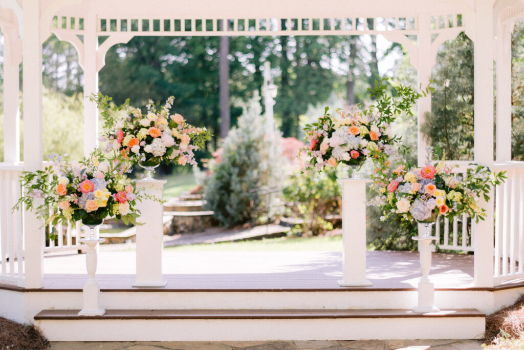 Garden wedding ceremony at Little River Farms
