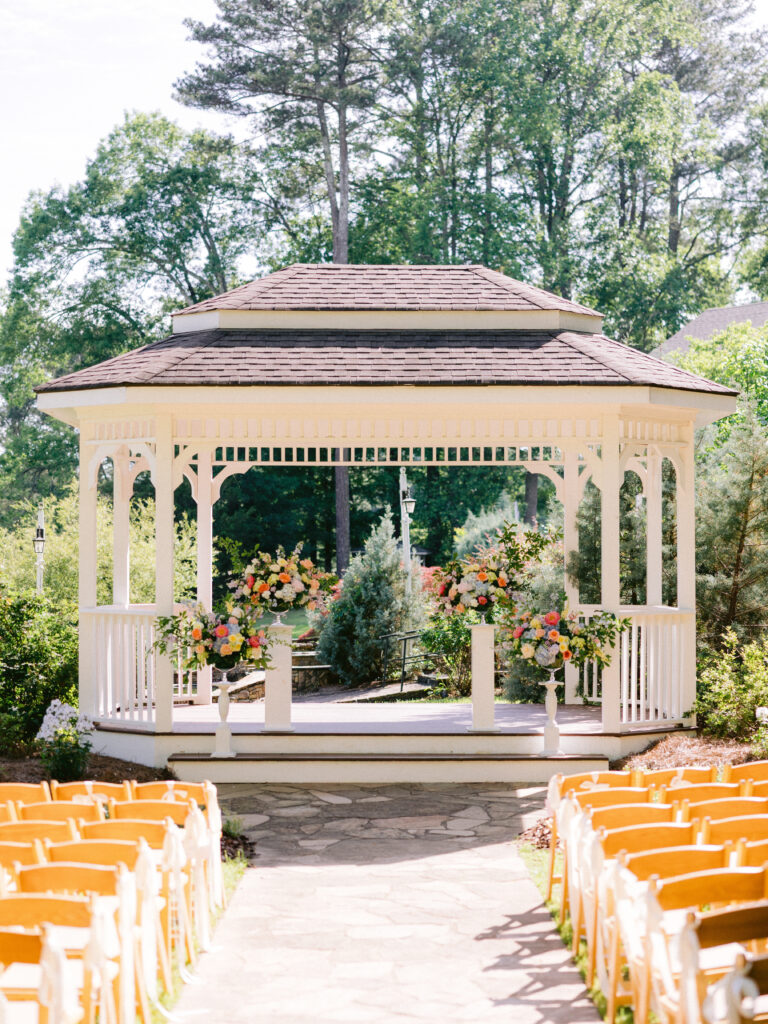Garden wedding ceremony at Little River Farms
