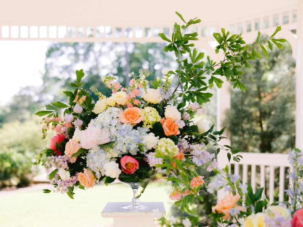 Garden wedding ceremony at Little River Farms
