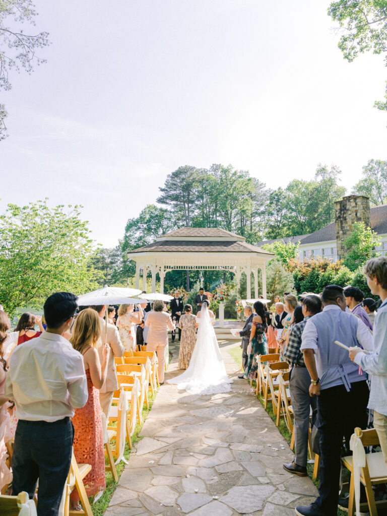 Garden wedding ceremony at Little River Farms
