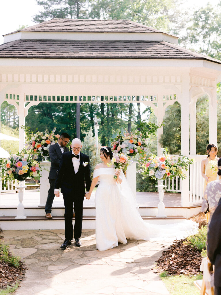 Garden wedding ceremony at Little River Farms
