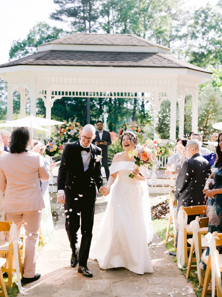 Garden wedding ceremony at Little River Farms
