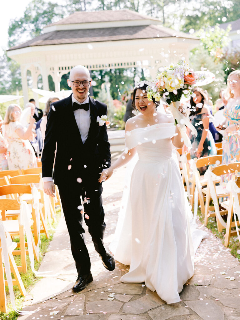 Garden wedding ceremony at Little River Farms
