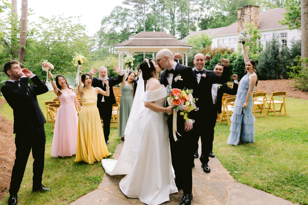 Garden wedding ceremony at Little River Farms
