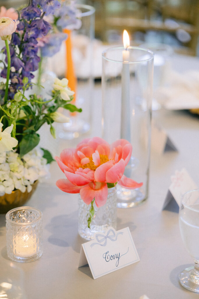 Bridgerton inspired florals at Little River Farms wedding
