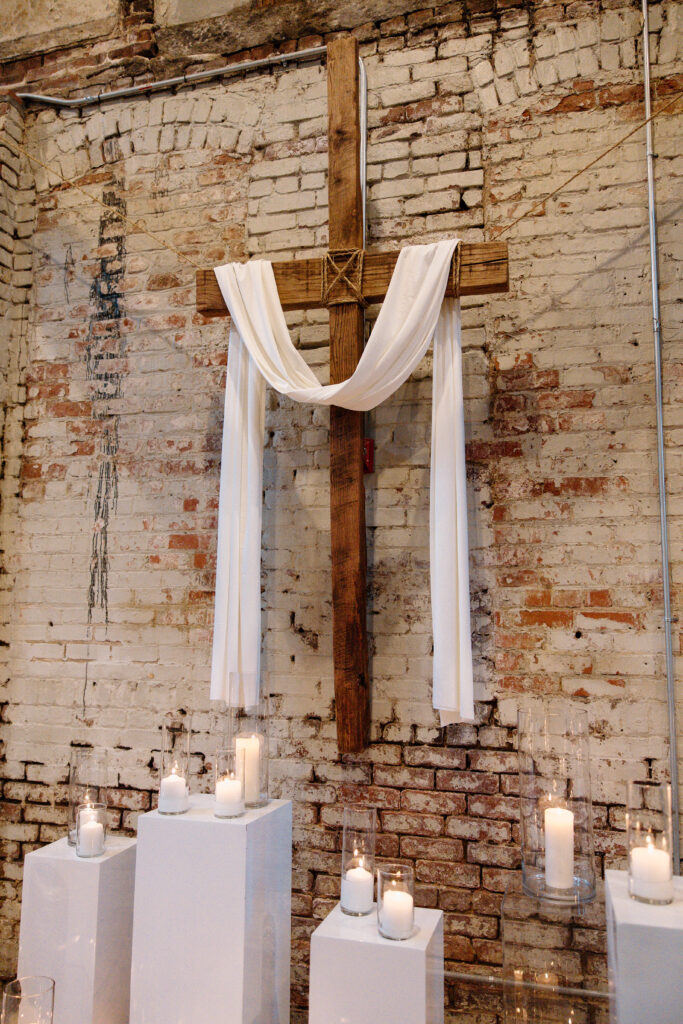 Wedding ceremony at Guardian Works Atlanta
